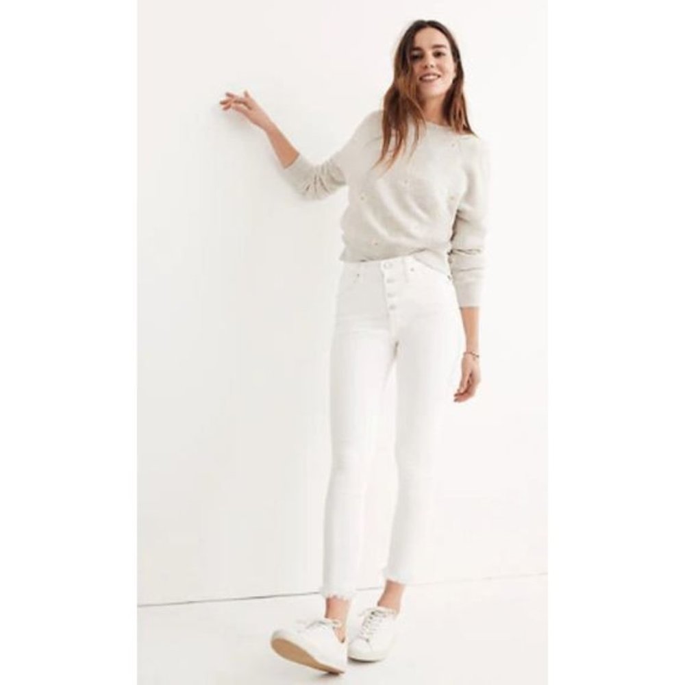 Madewell 10” High Rise White Skinny Crop Jean